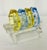 Mid-Century Modern Vintage Palm Beach Regency Dorothy Draper Style "Bridge Party" Nesting Glass Ashtray / Catchall Set in Topaz & Sapphire – 5 Piece Caddy For Sale - Image 3 of 7