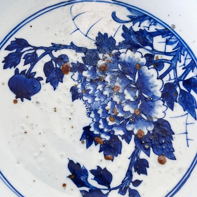 Late 19th Century Chinese Blue and White Porcelain Bowl Depicting Phoenix and Peonies Flowers For Sale - Image 4 of 10