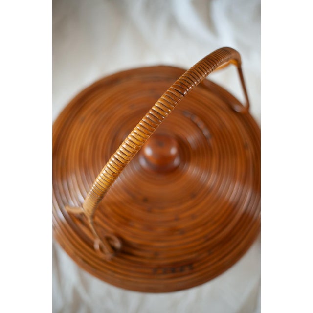Decorative Rattan Basket from Vivai del Sud, Italy, 1960s For Sale - Image 6 of 12