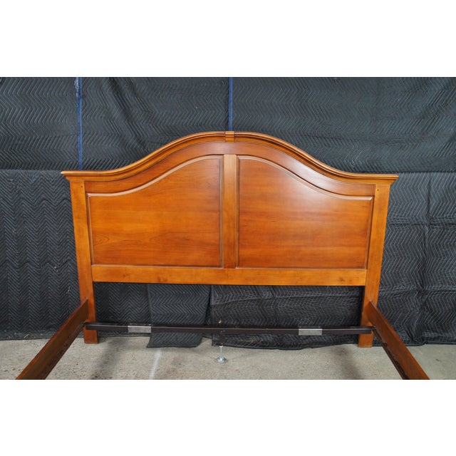Late 20th Century Lexington French Louis Philippe Style Paneled Cherry Arched King Size Bed For Sale - Image 6 of 15