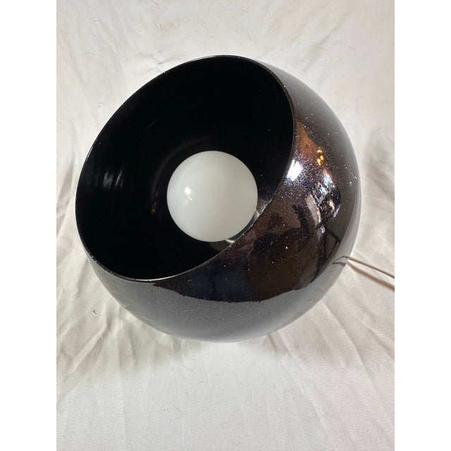 Mid-Century Modern 1960s Mid Century Modern Black Sparkle Powder Coat, Eyeball Pendant Lamp For Sale - Image 3 of 9