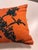 2020s Orange + Dark Green Embroidered Lumbar Pillow For Sale - Image 5 of 12