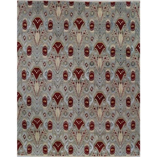 Handwoven Ikat Area Rug - 12′1″ × 15′1″ For Sale