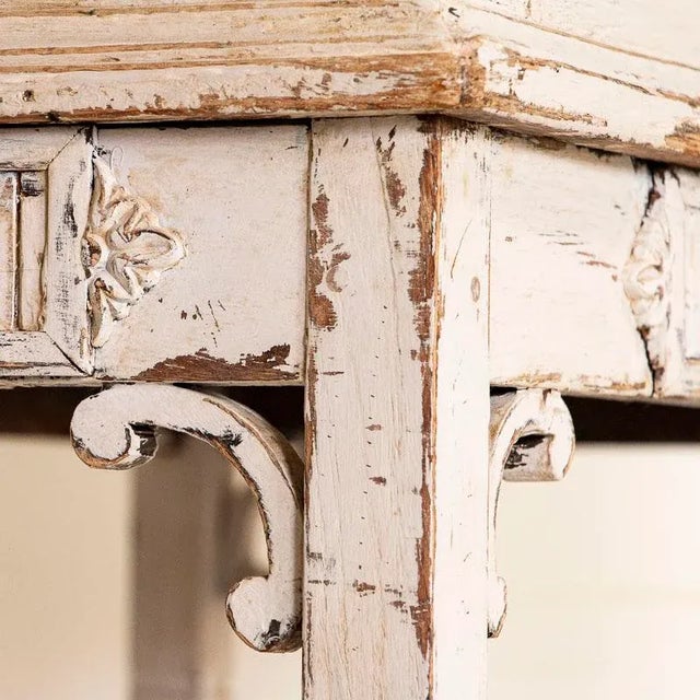 Antique Original White Painted Hostess Stand Standing Desk From Sweden For Sale - Image 9 of 12