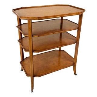 Vintage French Country Octagonal 4-Tier Serving Cart Table For Sale