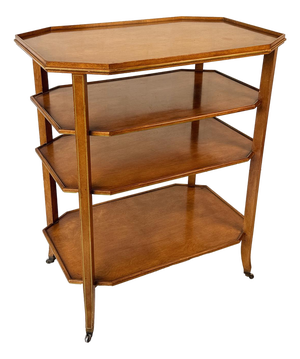 Vintage French Country Octagonal 4-Tier Serving Cart Table