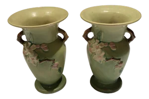 1940s Roseville Art Pottery Vases - a Pair