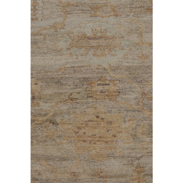 2010s Rug & Kilim’s Modern Oushak-Inspired Rug in Pale Gray and Soft Gold Floral Pattern For Sale - Image 5 of 8