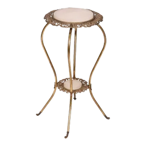 Antique French Bronzed Metal & Onyx Fern Stand, Circa 1890