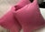 Pink Set of 3 Elegant Side Zippered Pink Plush Decorative Pillows For Sale - Image 8 of 8
