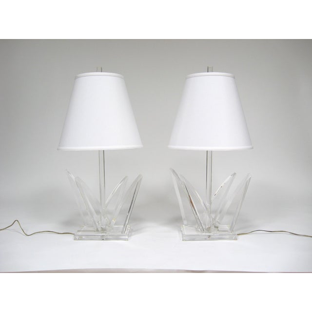Hivo Van Teal Pair of Lucite Table Lamps by Van Teal For Sale - Image 4 of 9