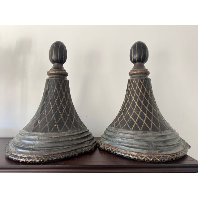 Early 20th Century Pair of Large Moorish-Style Brass-Clad Wood Wall Sconces For Sale - Image 9 of 9