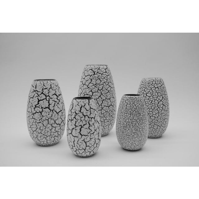 Black and White Craquele Ceramic Vases from Jasba Keramik, Germany, 1950s, Set of 47 For Sale - Image 6 of 18