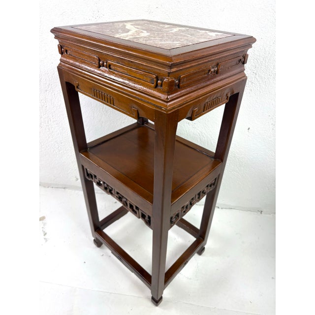 Early 20th Century Hand Carved Chinese Walnut Pedestal Table For Sale In Philadelphia - Image 6 of 10