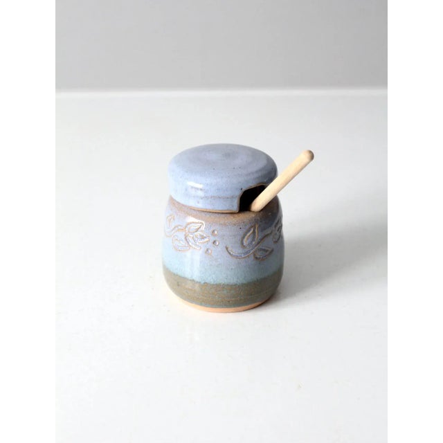 Late 20th Century Crisman Studio Pottery Honey Jar Circa 1994 For Sale - Image 5 of 8