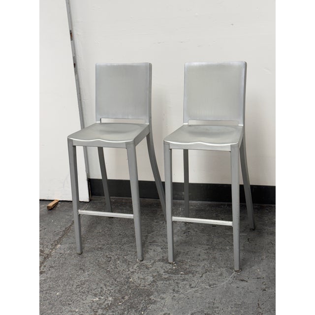 Modern Philippe Starck for Emeco Hudson Barstools, Pair For Sale - Image 3 of 12