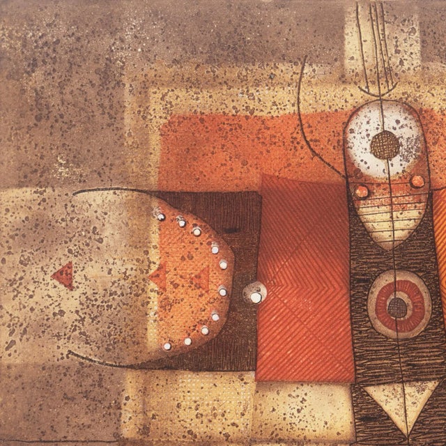 Taupe 'Metamorfosi, 1977' by Diana Hansen, Geometric Abstract, Berkeley, Rome, Native American, Navajo, Hopi For Sale - Image 8 of 11