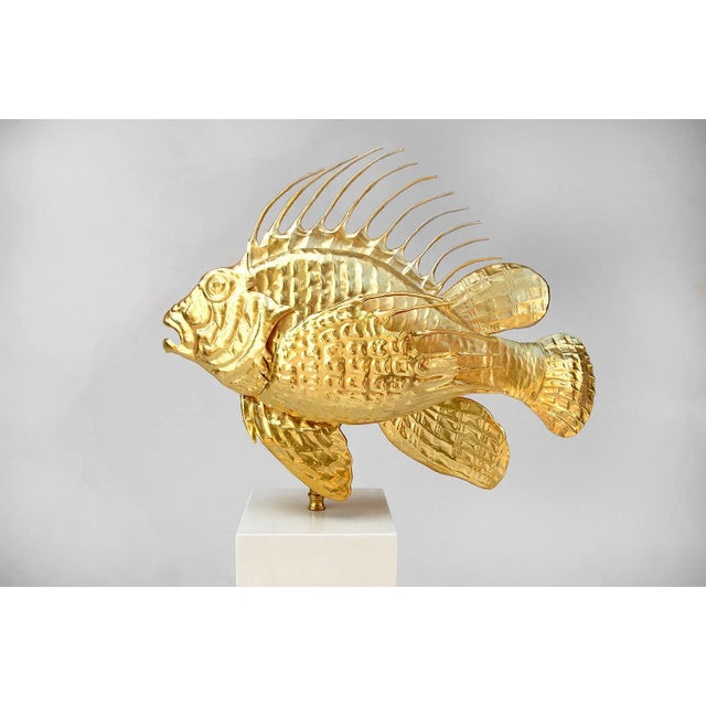 Gilt Brass Scorpion Fish Lamp, 1950s For Sale - Image 4 of 6