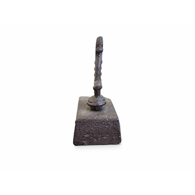 French French Wrought Iron Doorstop With Ornate Foliate Finial For Sale - Image 3 of 4