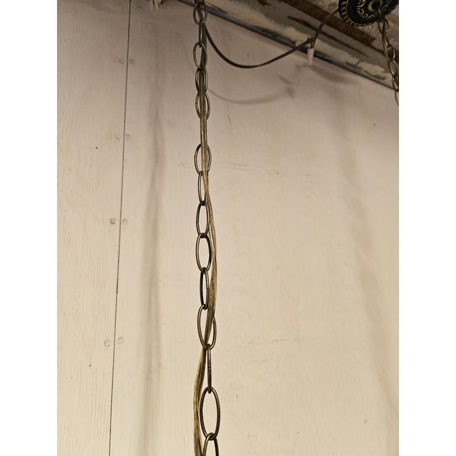 1990s Handmade 3 Wrought Irons Pendant Light For Sale - Image 9 of 11