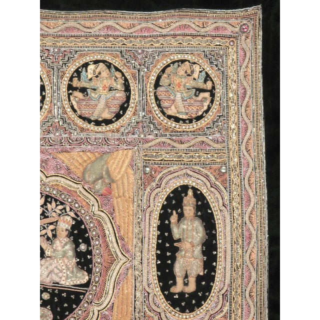A vintage Burmese tapestry from the second mid-20th century.