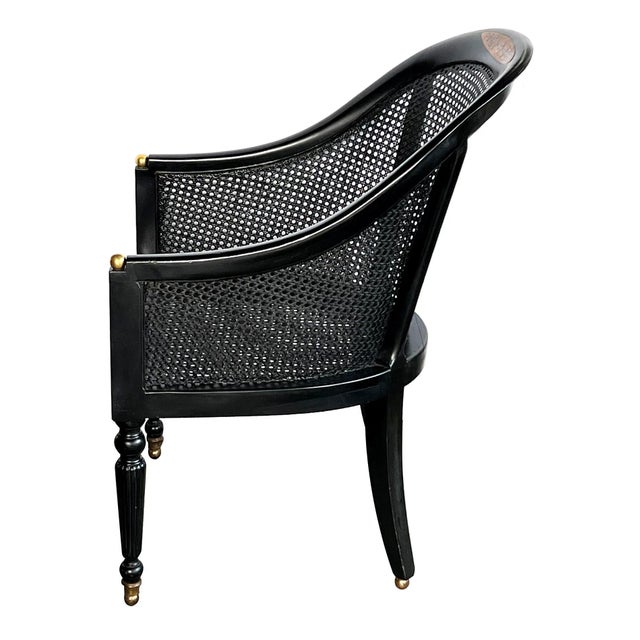 1910s English Regency Style Ebonized Library Chair For Sale In San Francisco - Image 6 of 10