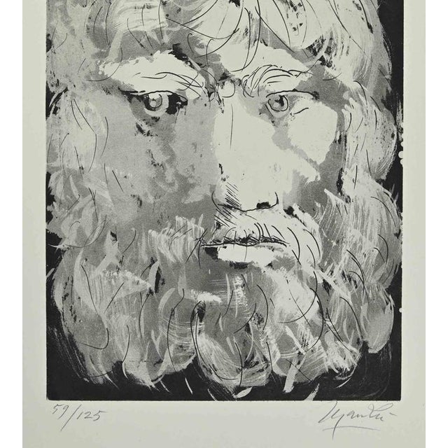 Head of Oedipus is an etching print on paper realized by Giacomo Manzù in 1970. Hand-signed and numbered. Edition of 125...