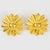 Carven Gilt Metal Clip Earrings Carved Sun For Sale - Image 4 of 7