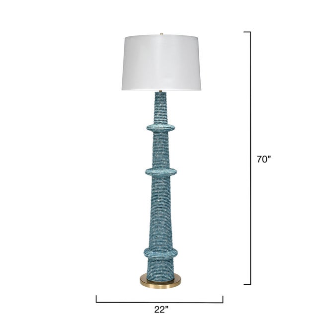 Contemporary Jamie Young Rowan Floor Lamp in Blue Wood Beads For Sale - Image 3 of 6