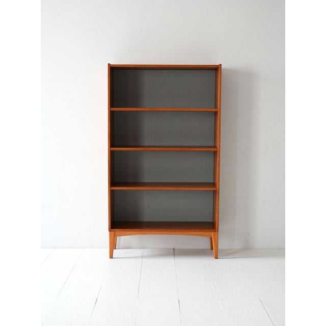 Wood Vintage Scandinavian Teak Bookcase with Open Shelves, 1950s For Sale - Image 7 of 7