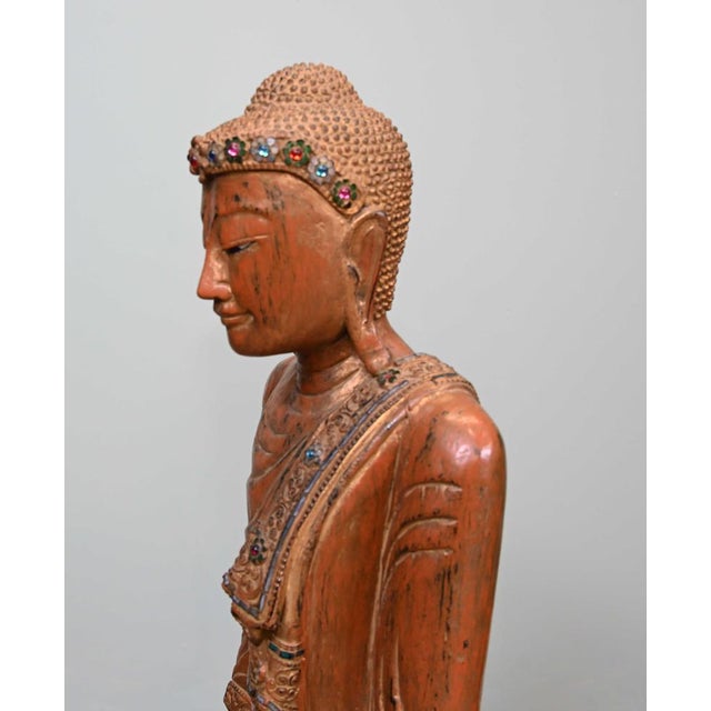 Carved Thai Buddha Statue, 1930s For Sale - Image 14 of 15