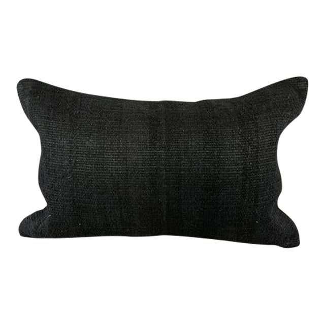 16 x 24 Hemp Pillow Turkish Cushion Natural Black Pillow Cushion Cover For Sale
