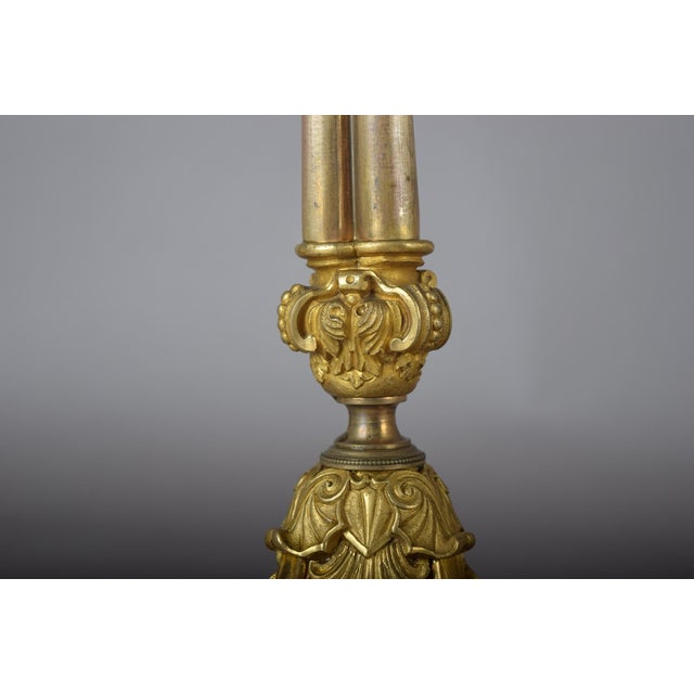 French Ormolu Gilded Bronze Candleholders, Set of 2 For Sale - Image 5 of 15