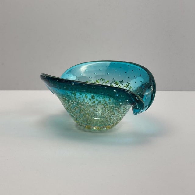 Gold Murano Glass Bowl attributed to Archimede Seguso, Italy, 1960s For Sale - Image 8 of 10
