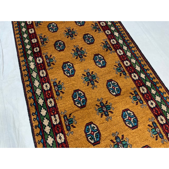 Terracotta Brown Tribal Geometric Gul Runner Rug, 2'9" X 9'5" For Sale - Image 6 of 12