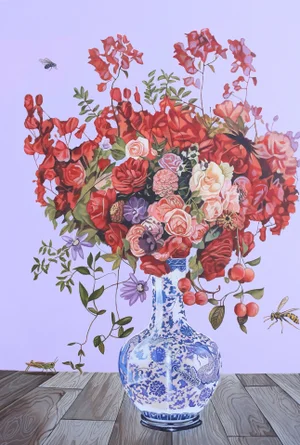 "Table Setting Rules II" Contemporary Original Realist Still Life Acrylic Painting by Carlos Gamez De Francisco