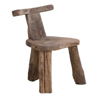 Primitive Elm T Tripod Side Chair, Denmark, 1970s For Sale