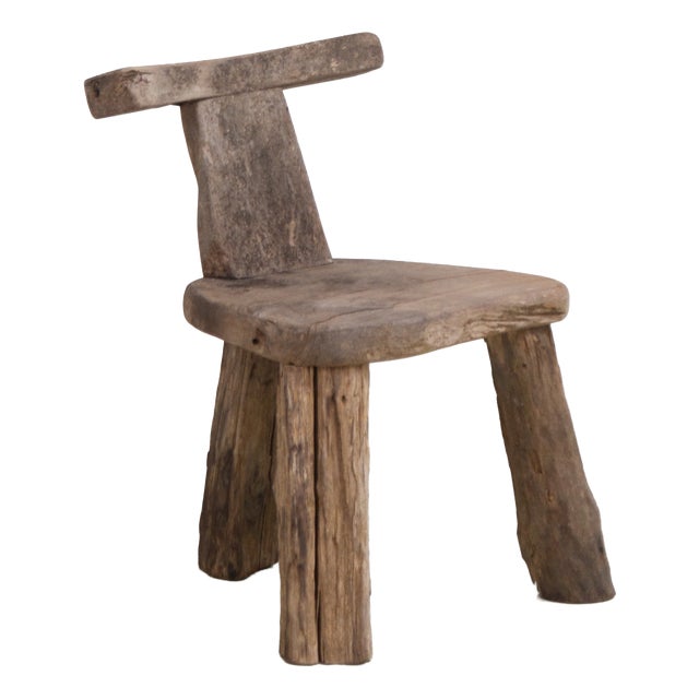 Primitive Elm T Tripod Side Chair, Denmark, 1970s For Sale