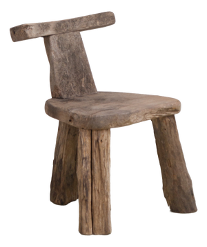 Primitive Elm T Tripod Side Chair, Denmark, 1970s