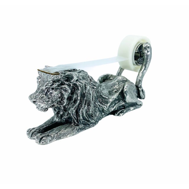 Frankli Wild for Royal Selangor Pewter Lion Tape Dispenser Chairish