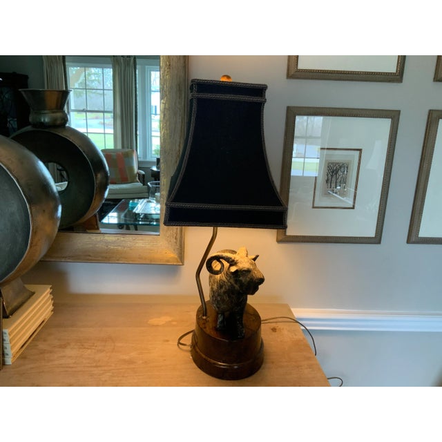 Metal Vintage Metal Ram Lamp For Sale - Image 7 of 12