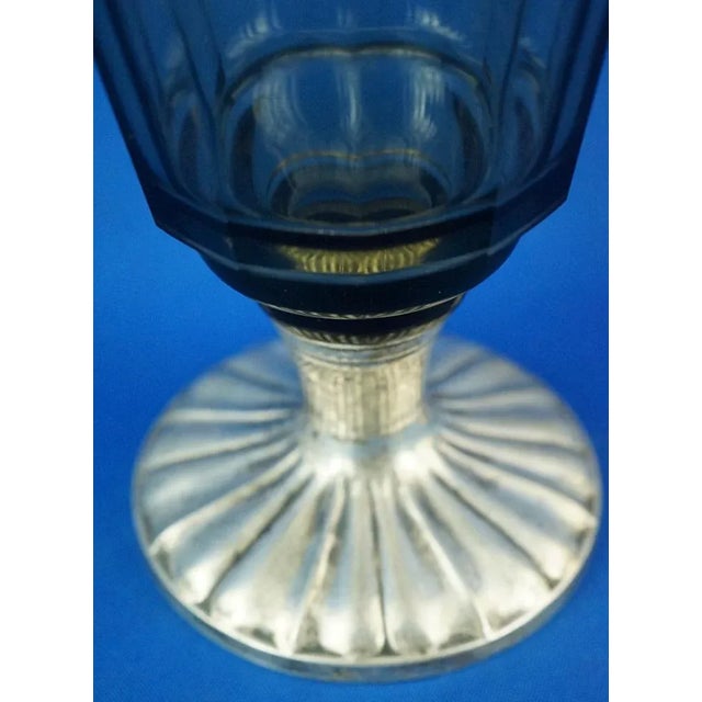 20th Century Art Nouveau Crystal Vase with 800 Silver Base attributed to the Val Saint Lambert Manufacture, Belgium, 1940s For Sale - Image 9 of 18