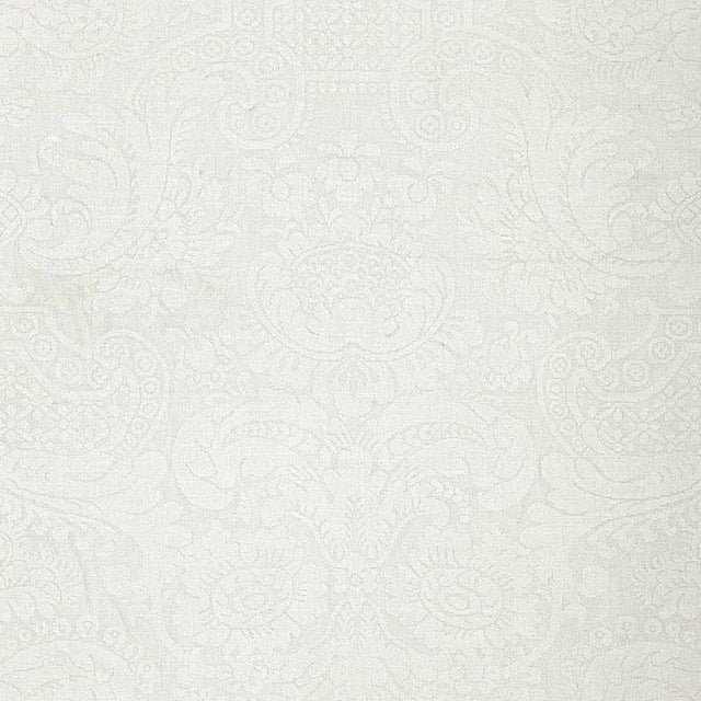 Sample- Schumacher Padova Damask Natural Fabric in Ivory For Sale