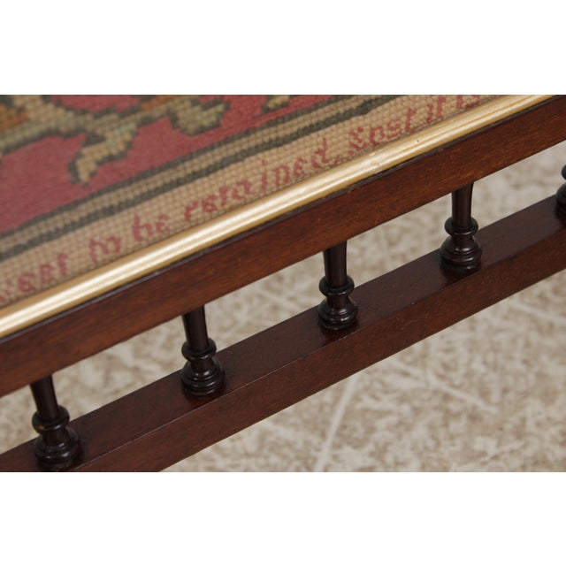Antique English Mahogany Needlepoint For Sale In Philadelphia - Image 6 of 16