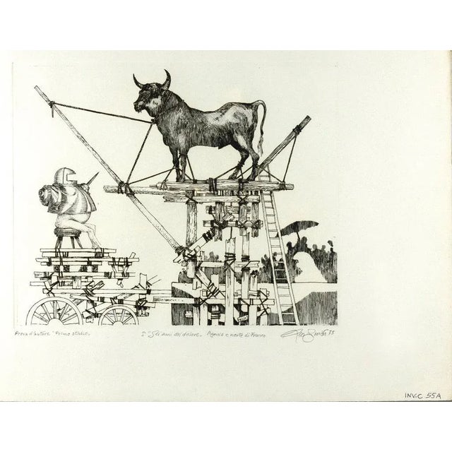 Modern Leo Guida, The Years of Pain, Original Etching, 1975 For Sale - Image 3 of 3