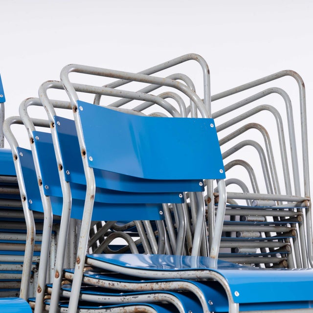 Tubular Metal Outdoor Dining Chairs from Pel Cox, 1950s, Set of 4 For Sale - Image 14 of 18