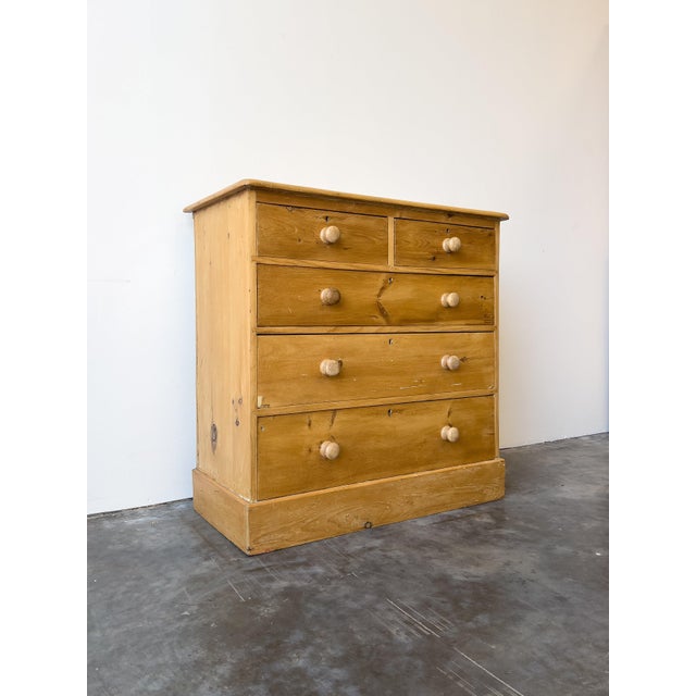 Antique English Pine Chest of Drawers With Block Plinth Base For Sale - Image 4 of 10