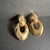 Metal Vintage Chunky Gold Tone Door Knocker Earrings Polished Statement 80s 90s For Sale - Image 7 of 7