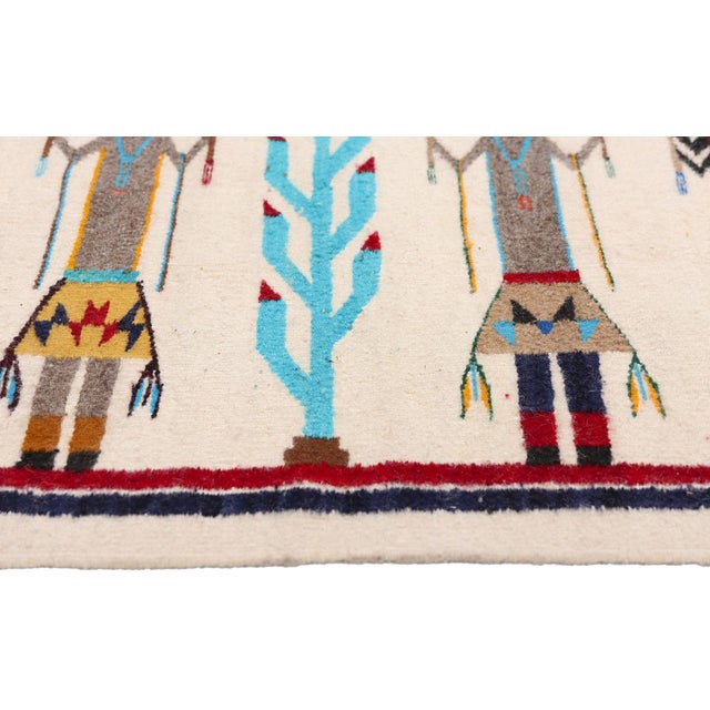 Native American Art Vintage Yeibichai Southwest Rug, 02'01 X 02'00 For Sale - Image 4 of 10