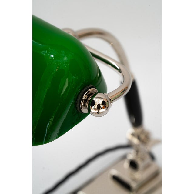 Art Deco Banker Lamp with Green Glass Shade, Vienna, Austria, 1920s For Sale - Image 13 of 18